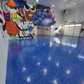 Utah-Garage-Flooring-Specialists-garage-vinyl-flake-epoxy-white-blue